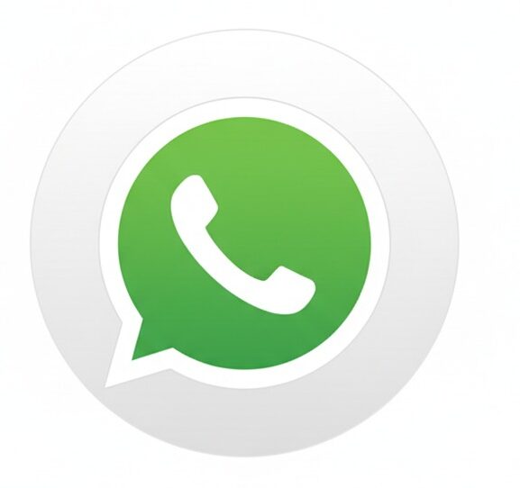 Logótipo do WhatsApp com o ícone verde de mensagens e o texto WhatsApp numa faixa verde por baixo.